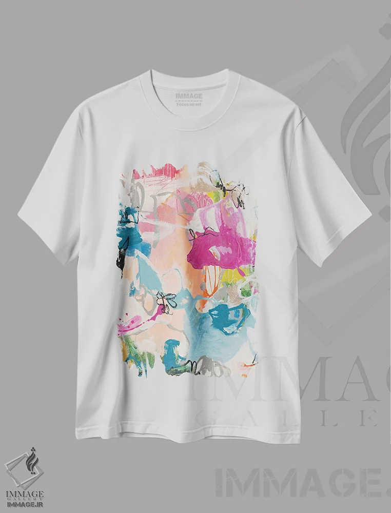 تیشرت سفید طرح دار – تیشرت هنری ,روح آزاد اثر ماریسول اِورا immage.ir