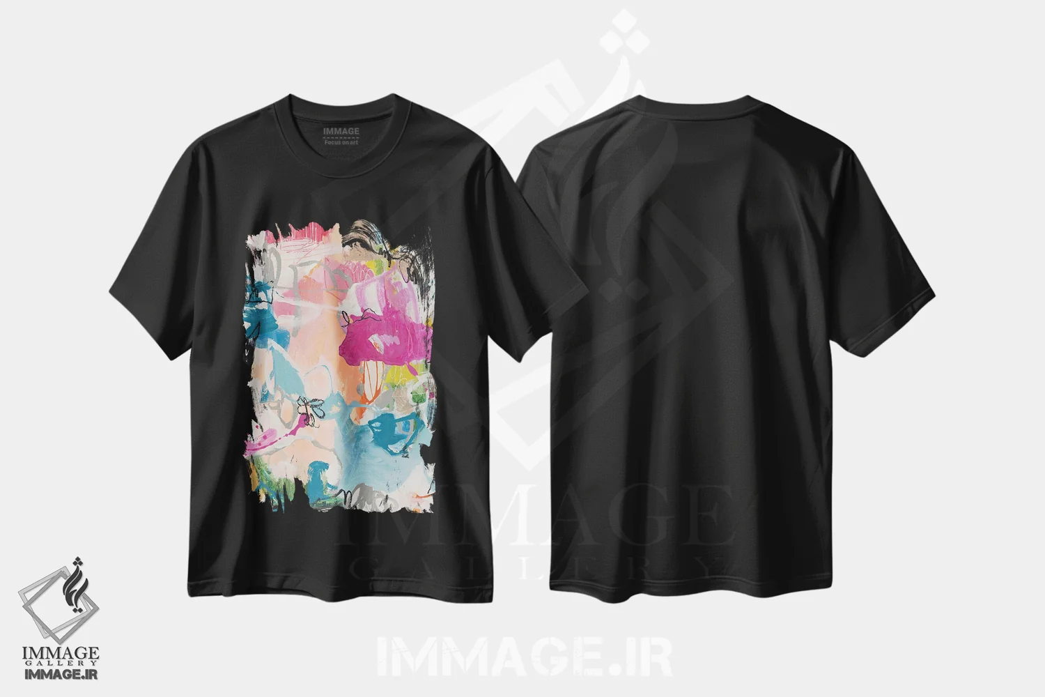 تیشرت مشکی طرح دار – تیشرت هنری ,روح آزاد اثر ماریسول اِورا فروشگاه ایماژ