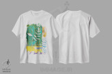 تیشرت سفید طرح دار – تیشرت گیاهی ,آتشفشان گیاهان اثر ماریسول اِورا immage.ir