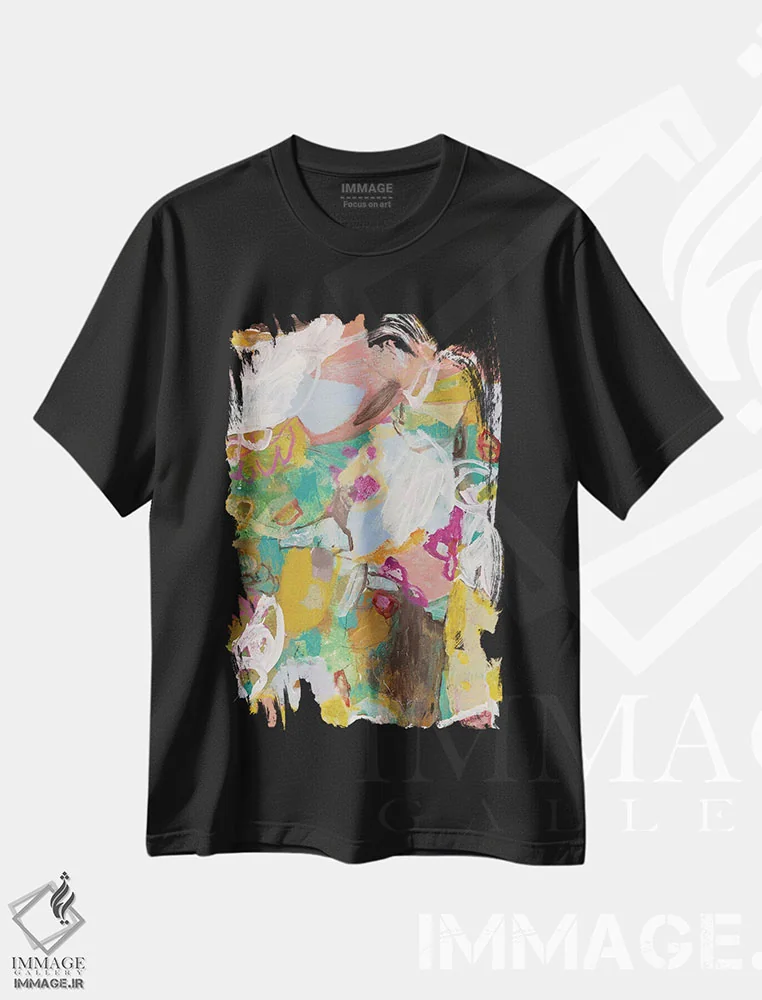 تیشرت مشکی طرح دار – تیشرت هنری ,روح سوزان اثر ماریسول اِورا فروشگاه ایماژ