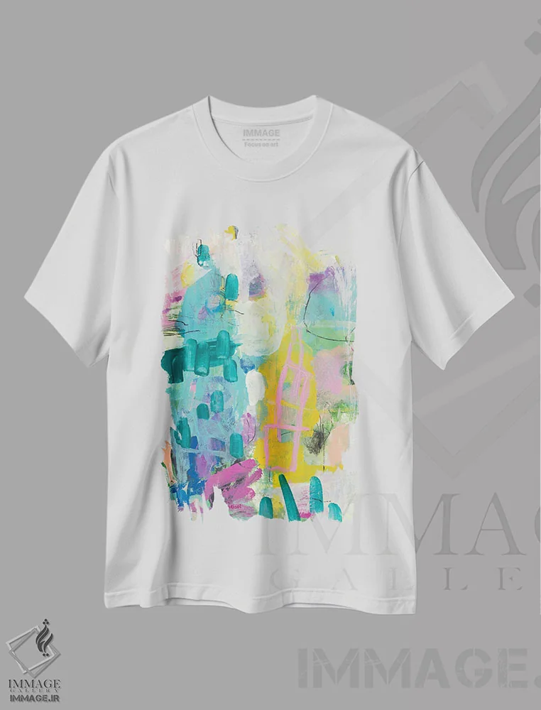 تیشرت سفید طرح دار – تیشرت طبیعت ,تنهایی یک دریاچهٔ وحشی اثر ماریسول اِورا فروشگاه ایماژ