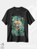 تیشرت مشکی طرح دار – تیشرت حیوانات ,ببر هیپ هاپ در جنگل اثر سارا مانوفسکی immage.ir
