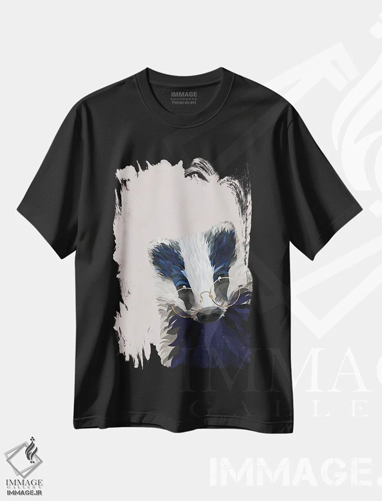 تیشرت مشکی طرح دار – تیشرت فانتزی ,گورکن قایم باشک اثر سارا مانوفسکی immage.ir