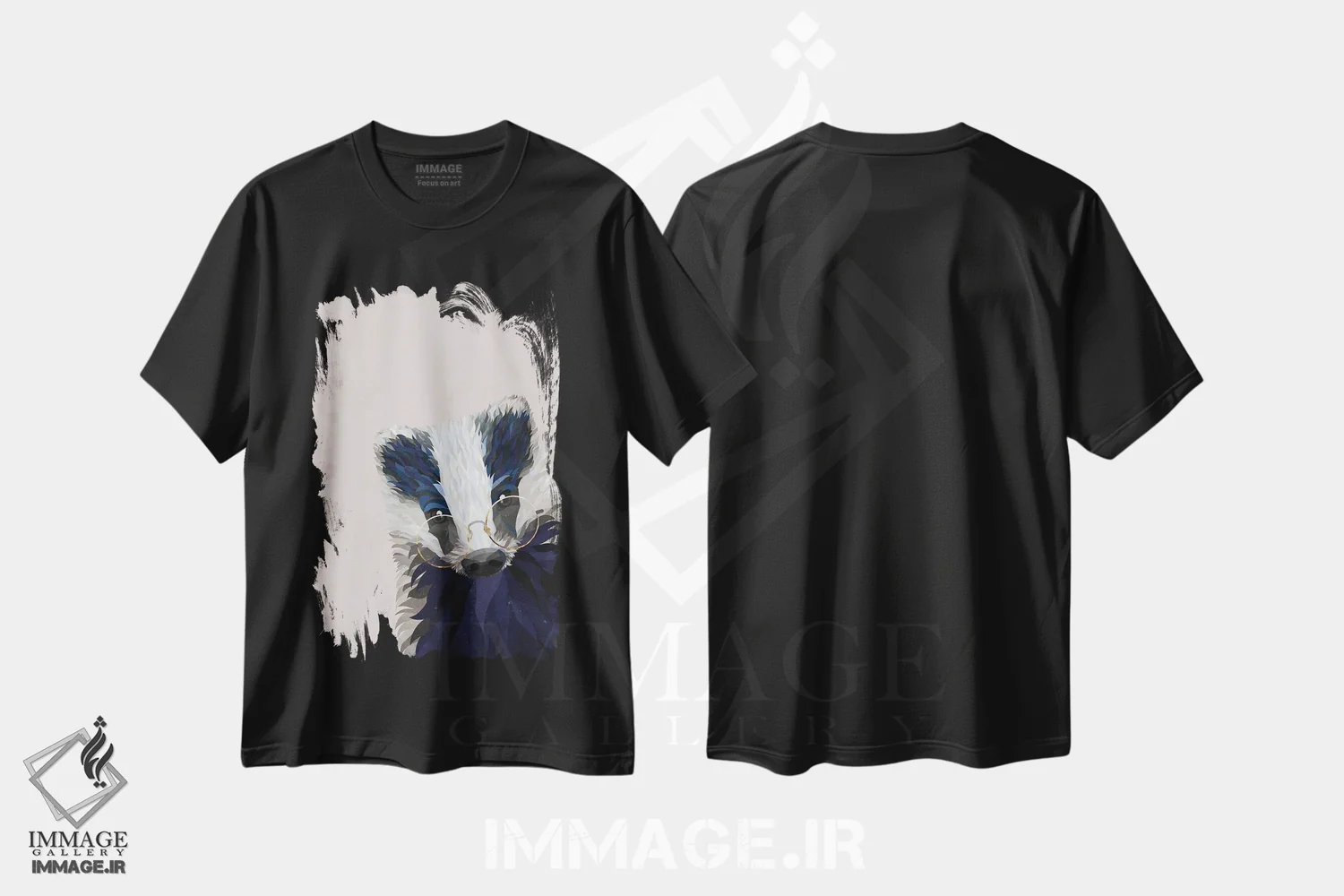 تیشرت مشکی طرح دار – تیشرت فانتزی ,گورکن قایم باشک اثر سارا مانوفسکی immage.ir