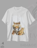 تیشرت سفید طرح دار – تیشرت اسپرت ,ببر هیپ هاپ اثر سارا مانوفسکی فروشگاه ایماژ