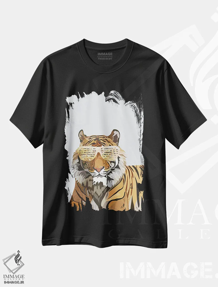 تیشرت مشکی طرح دار – تیشرت اسپرت ,ببر هیپ هاپ اثر سارا مانوفسکی immage.ir