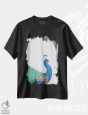 تیشرت مشکی طرح دار – تیشرت حیوانات ,طاووس بی نقص اثر سارا مانوفسکی فروشگاه ایماژ