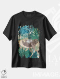 تیشرت مشکی طرح دار – تیشرت طبیعت ,تنبلی در جنگل اثر سارا مانوفسکی immage.ir