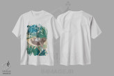 تیشرت سفید طرح دار – تیشرت طبیعت ,تنبلی در جنگل اثر سارا مانوفسکی فروشگاه ایماژ