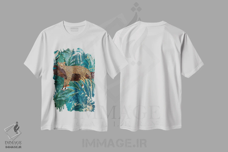 تیشرت سفید طرح دار – تیشرت اسپرت ,پلنگ با کفش ورزشی اثر سارا مانوفسکی immage.ir