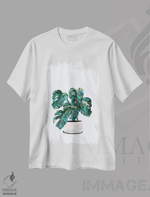 تیشرت سفید طرح دار – تیشرت طبیعت ,مونسترا فلزی اثر سارا مانوفسکی immage.ir