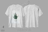 تیشرت سفید طرح دار – تیشرت گیاهان ,سانسوریا فلزی اثر سارا مانوفسکی فروشگاه ایماژ