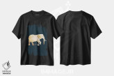 تیشرت مشکی طرح دار – تیشرت حیوانات ,فیل ها : سیلوئت طلایی روی زمینهٔ سیاه اثر سارا مانوفسکی immage.ir
