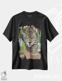 تیشرت مشکی طرح دار – تیشرت حیوانات ,پلنگ کاکتوس اثر سارا مانوفسکی فروشگاه ایماژ