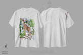 تیشرت سفید طرح دار – تیشرت فانتزی ,زرافه با گیاهان خانگی اثر سارا مانوفسکی فروشگاه ایماژ