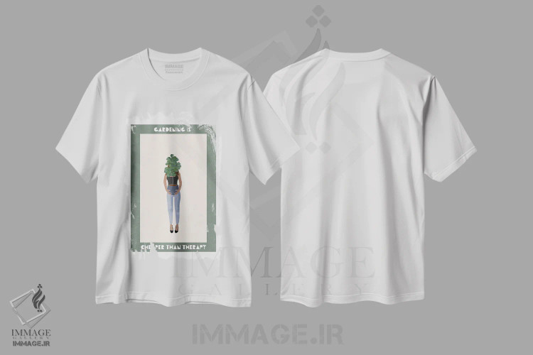 تیشرت سفید طرح دار – تیشرت تایپوگرافی ,باغبانی ارزان تر از درمانگری است اثر سارا مانوفسکی immage.ir