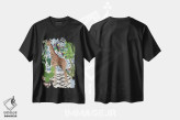 تیشرت مشکی طرح دار – تیشرت فانتزی ,زرافه با گیاهان خانگی اثر سارا مانوفسکی immage.ir