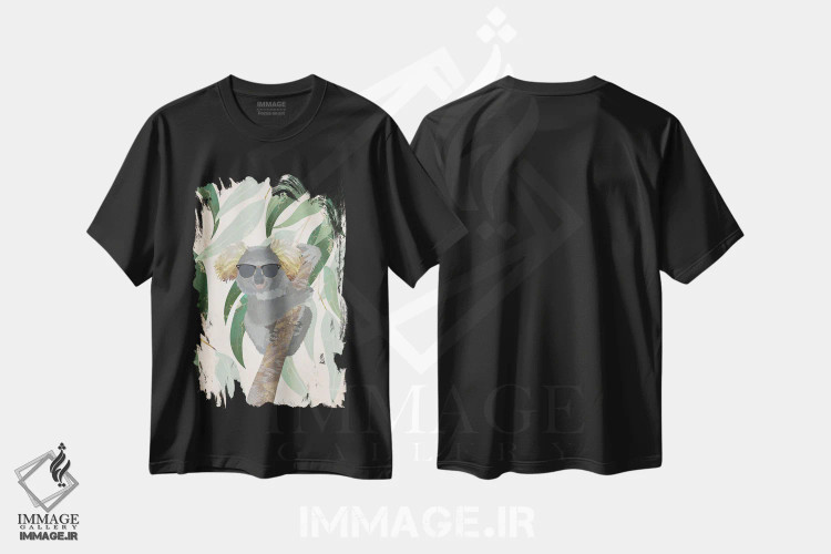 تیشرت مشکی طرح دار – تیشرت فانتزی ,کوآلای باحال اثر سارا مانوفسکی immage.ir