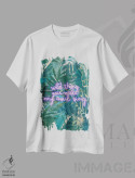 تیشرت سفید طرح دار – تیشرت نئونی ,جنگل نئونی، موجود وحشی اثر سارا مانوفسکی فروشگاه ایماژ