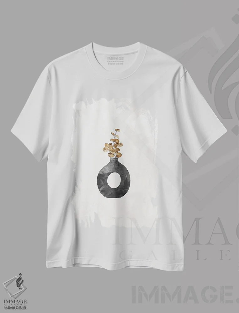 تیشرت سفید طرح دار – تیشرت هنری ,گیاه اکالیپتوس طلایی II اثر سارا مانوفسکی فروشگاه ایماژ