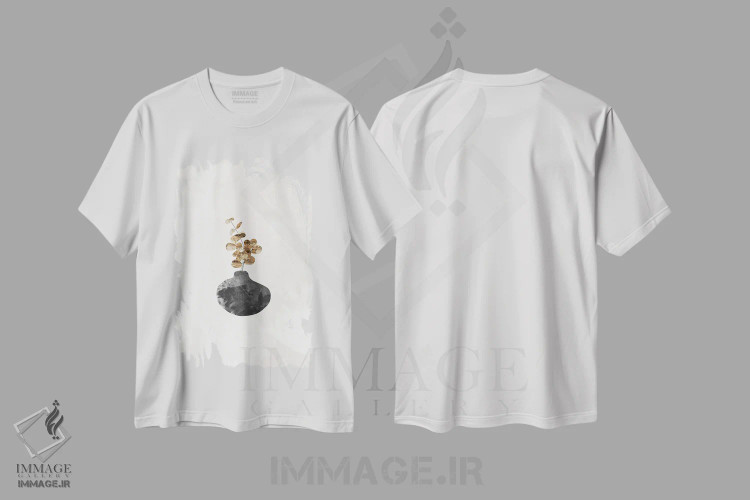 تیشرت سفید طرح دار – تیشرت گیاهان ,گیاه اکالیپتوس طلایی I اثر سارا مانوفسکی immage.ir