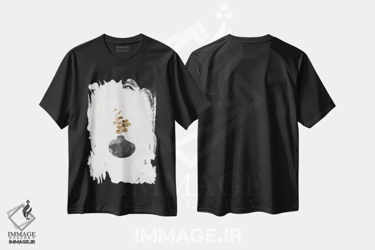 تیشرت مشکی طرح دار – تیشرت گیاهان ,گیاه اکالیپتوس طلایی I اثر سارا مانوفسکی فروشگاه ایماژ