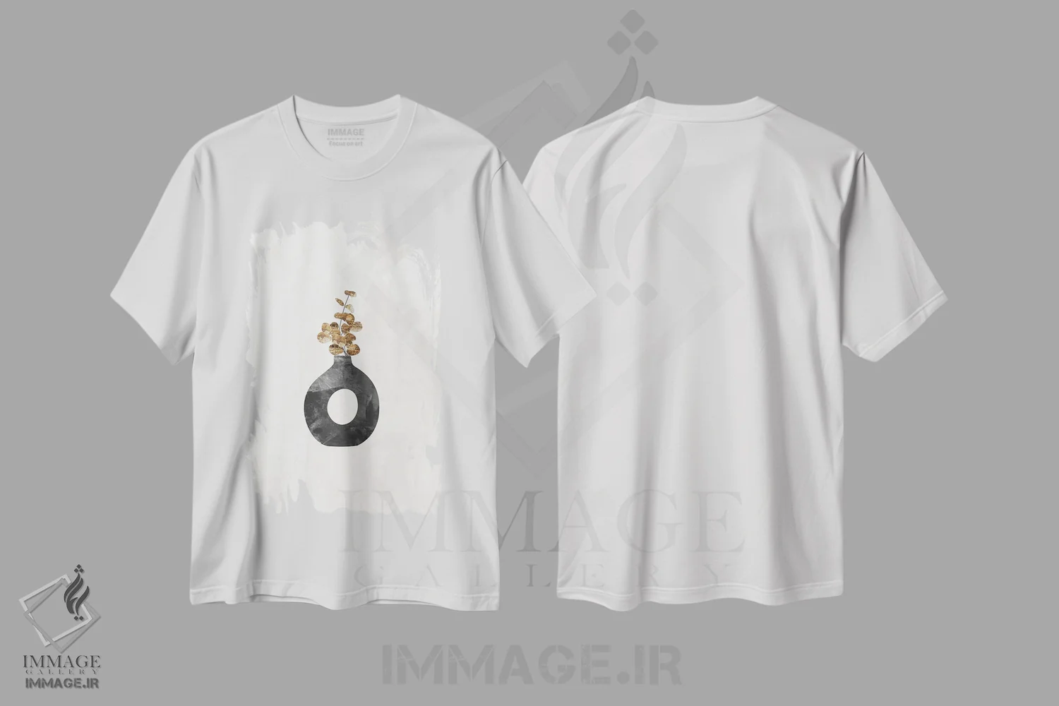 تیشرت سفید طرح دار – تیشرت هنری ,گیاه اکالیپتوس طلایی II اثر سارا مانوفسکی فروشگاه ایماژ