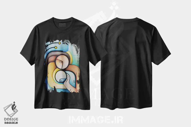 تیشرت مشکی طرح دار – تیشرت هنری ,تماس اثر ماسیمو ویتوریوسی immage.ir
