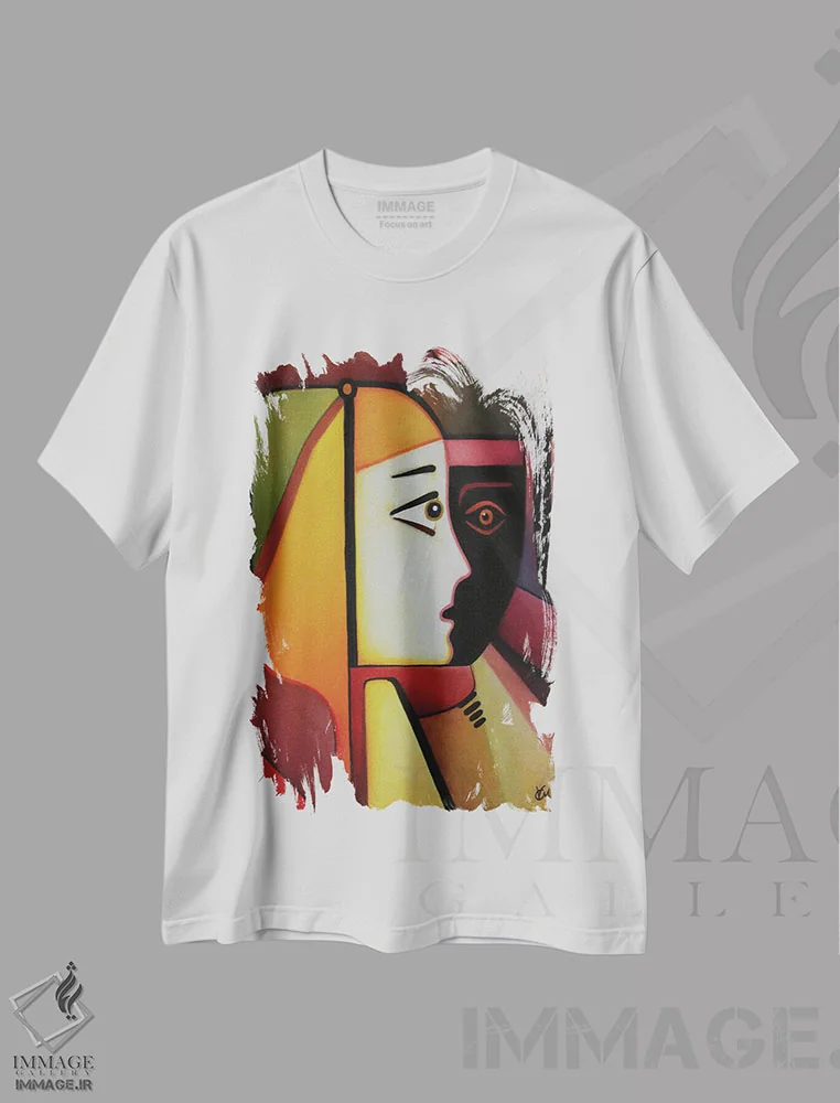 تیشرت سفید طرح دار – تیشرت هنری ,پژواک عصری باستانی اثر ماسیمو ویتوریوسی immage.ir