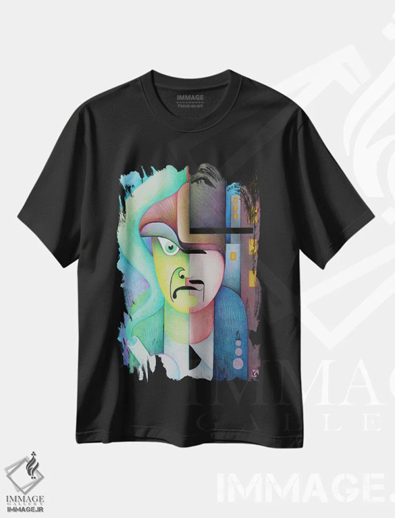 تیشرت مشکی طرح دار – تیشرت فانتزی ,دکتر جکیل و آقای هاید اثر ماسیمو ویتوریوسی immage.ir