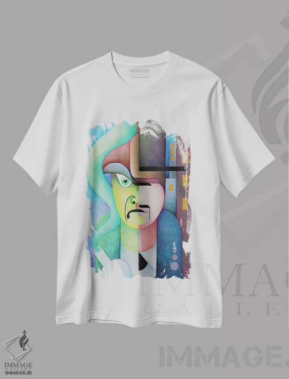 تیشرت سفید طرح دار – تیشرت فانتزی ,دکتر جکیل و آقای هاید اثر ماسیمو ویتوریوسی فروشگاه ایماژ