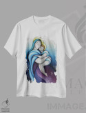تیشرت سفید طرح دار – تیشرت هنری ,مادر آسمانی اثر ماسیمو ویتوریوسی immage.ir