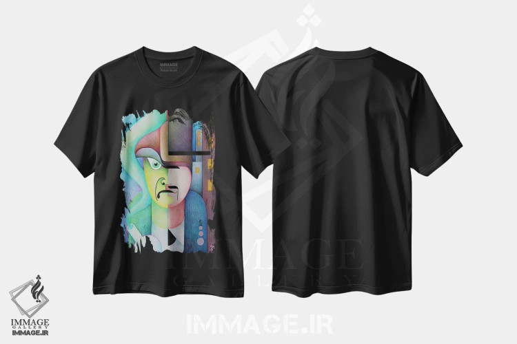 تیشرت مشکی طرح دار – تیشرت فانتزی ,دکتر جکیل و آقای هاید اثر ماسیمو ویتوریوسی immage.ir