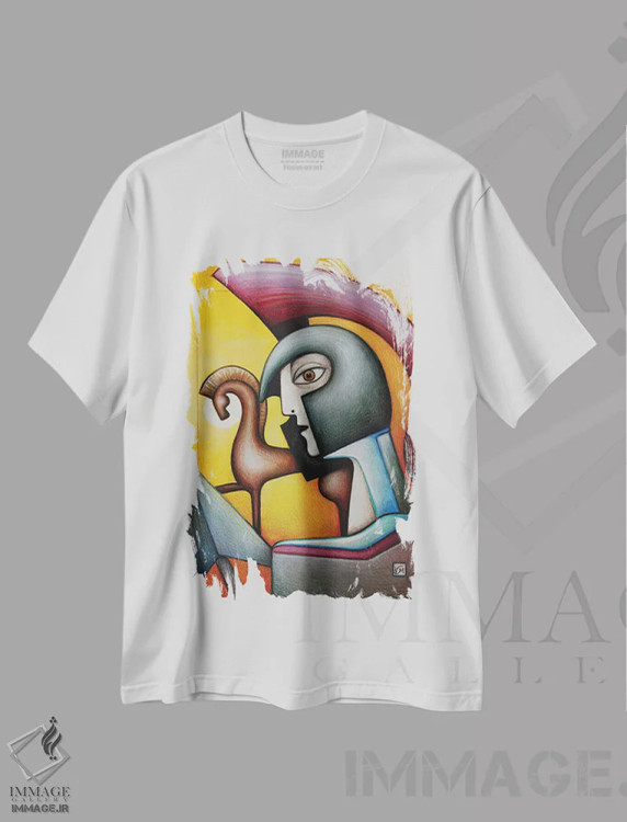 تیشرت سفید طرح دار – تیشرت هنری ,فریب اولیس اثر ماسیمو ویتوریوسی immage.ir