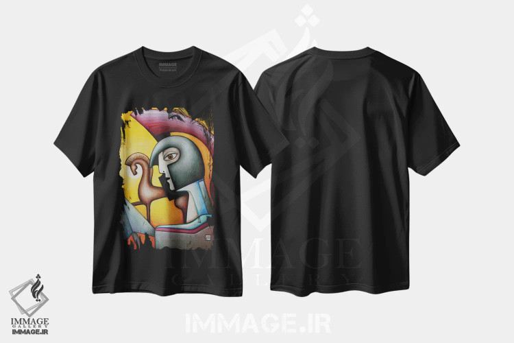 تیشرت مشکی طرح دار – تیشرت هنری ,فریب اولیس اثر ماسیمو ویتوریوسی فروشگاه ایماژ