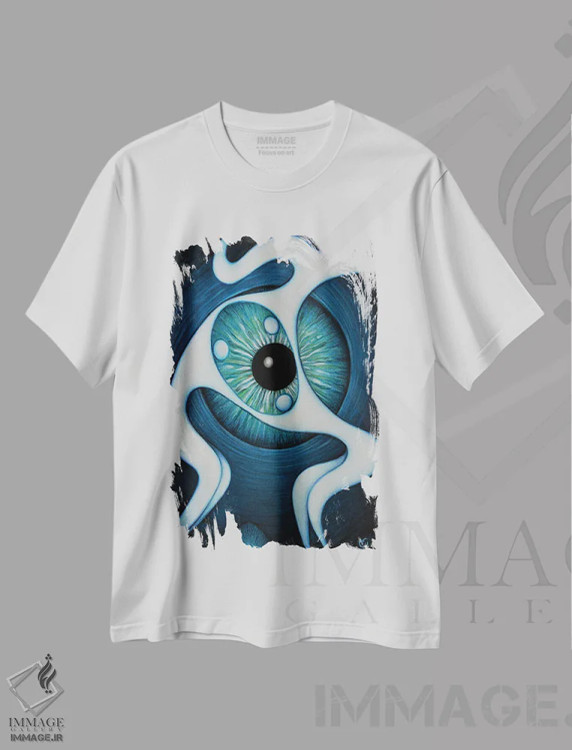 تیشرت سفید طرح دار – تیشرت هنری ,آینهٔ روح اثر ماسیمو ویتوریوسی فروشگاه ایماژ