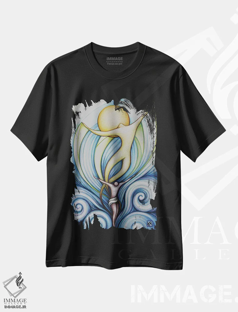 تیشرت مشکی طرح دار – تیشرت معنوی ,آنچه مهم است جاودانه می ماند اثر ماسیمو ویتوریوسی فروشگاه ایماژ