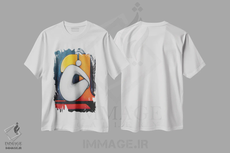تیشرت سفید طرح دار – تیشرت هنری ,انتظار اثر ماسیمو ویتوریوسی immage.ir