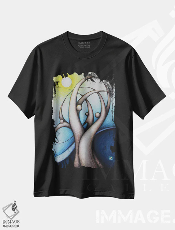تیشرت مشکی طرح دار – تیشرت هنری ,زمستان اثر ماسیمو ویتوریوسی فروشگاه ایماژ