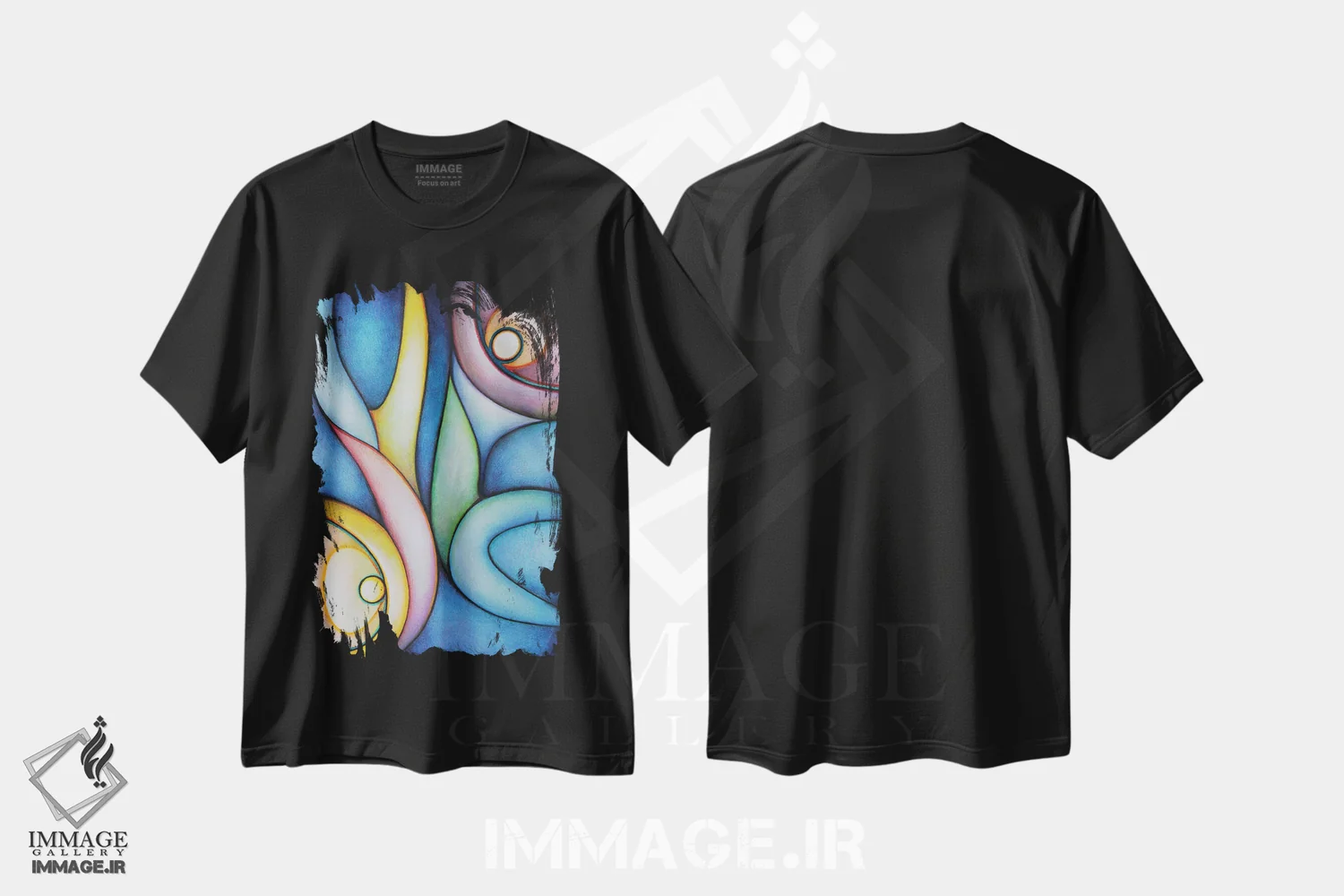 تیشرت مشکی طرح دار – تیشرت انتزاعی ,وارونه و بالعکس اثر ماسیمو ویتوریوسی immage.ir