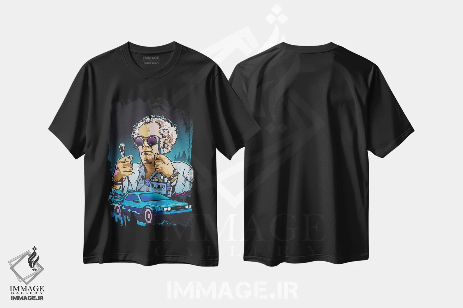 تیشرت مشکی طرح دار – تیشرت سینمایی ,دکتر براون اثر آقای ملویل immage.ir