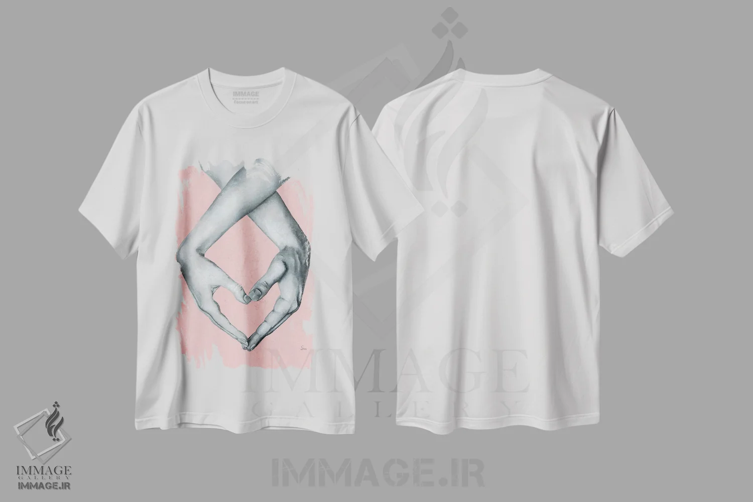 تیشرت سفید طرح دار – تیشرت عاشقانه ,تا همیشه با هم اثر مارگاریتا استپانوا immage.ir