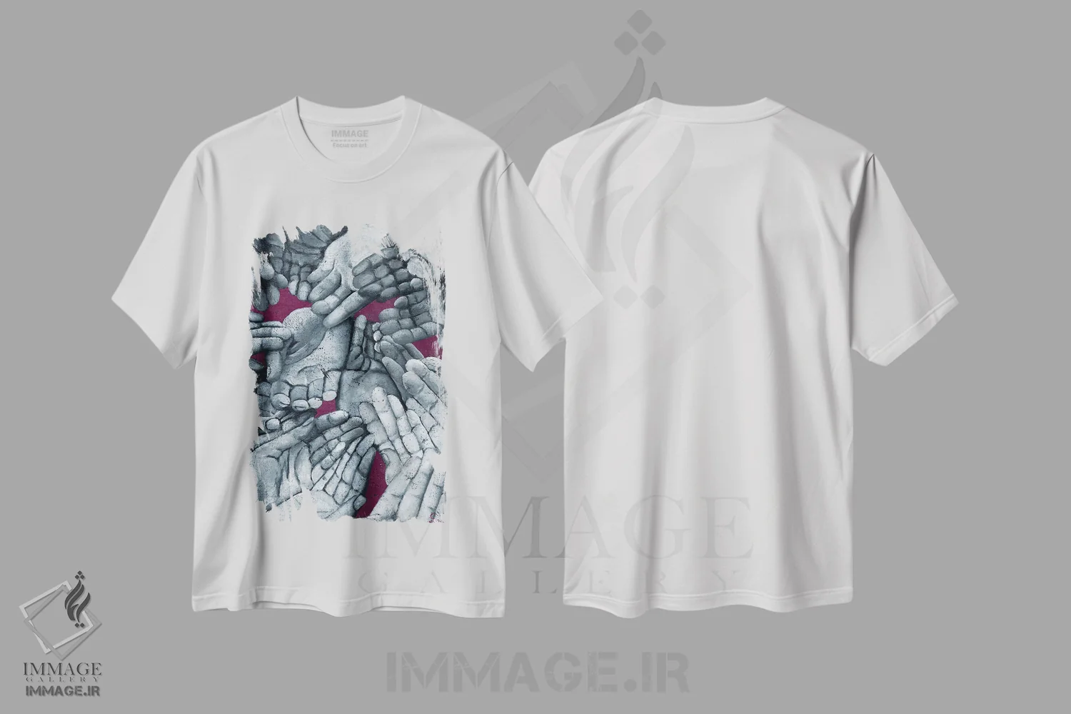 تیشرت سفید طرح دار – تیشرت گرافیکی ,دیدگاه فرازمینی اثر مارگاریتا استپانوا فروشگاه ایماژ