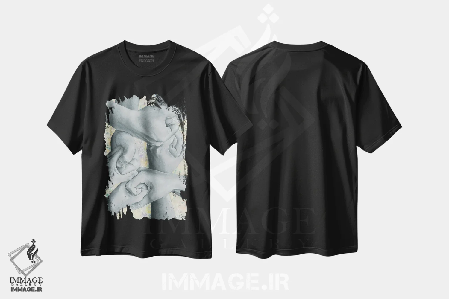 تیشرت مشکی طرح دار – تیشرت خیالی ,روح های متحد اثر مارگاریتا استپانوا فروشگاه ایماژ