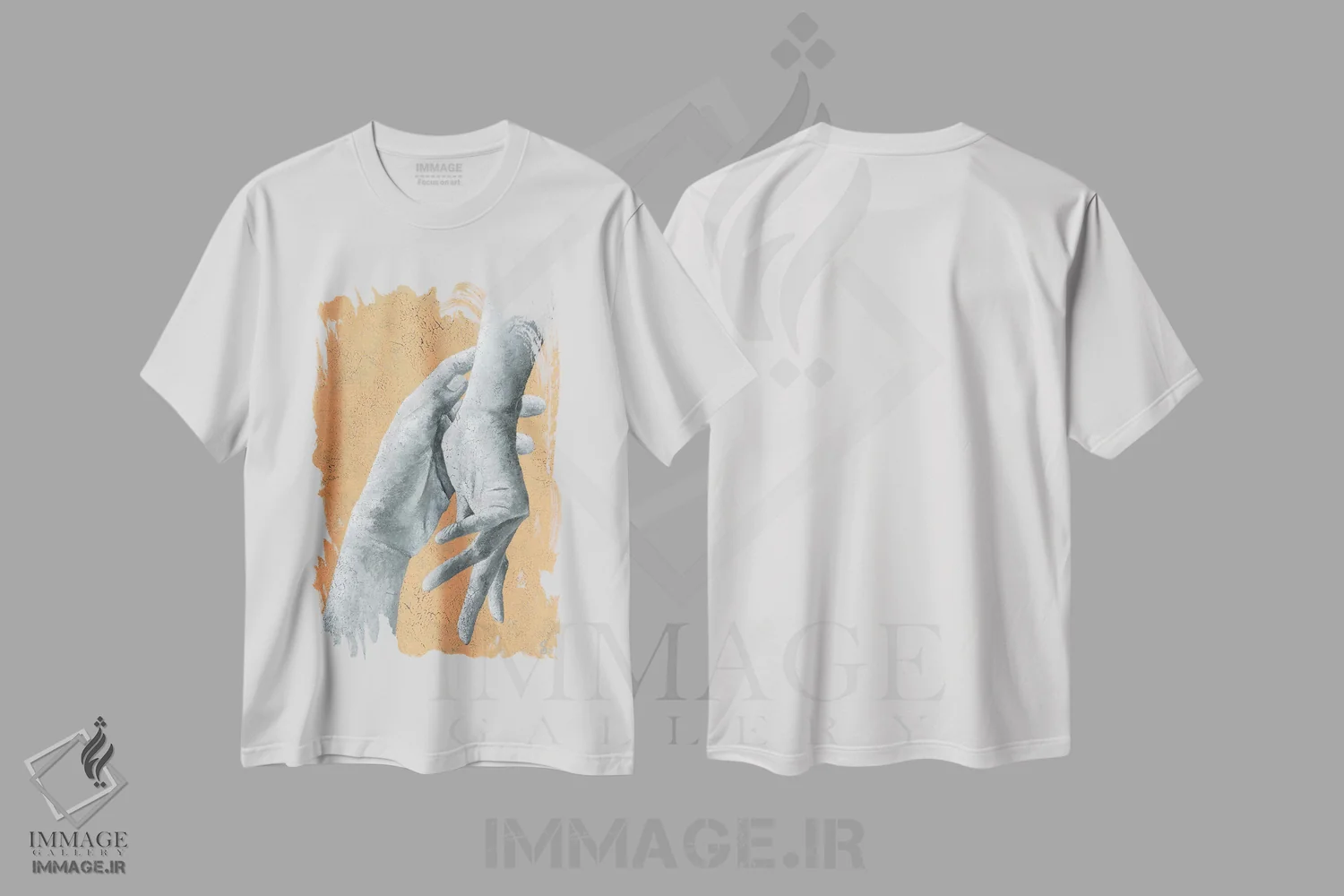 تیشرت سفید طرح دار – تیشرت هنری احساس ,با من بمان اثر مارگاریتا استپانوا immage.ir
