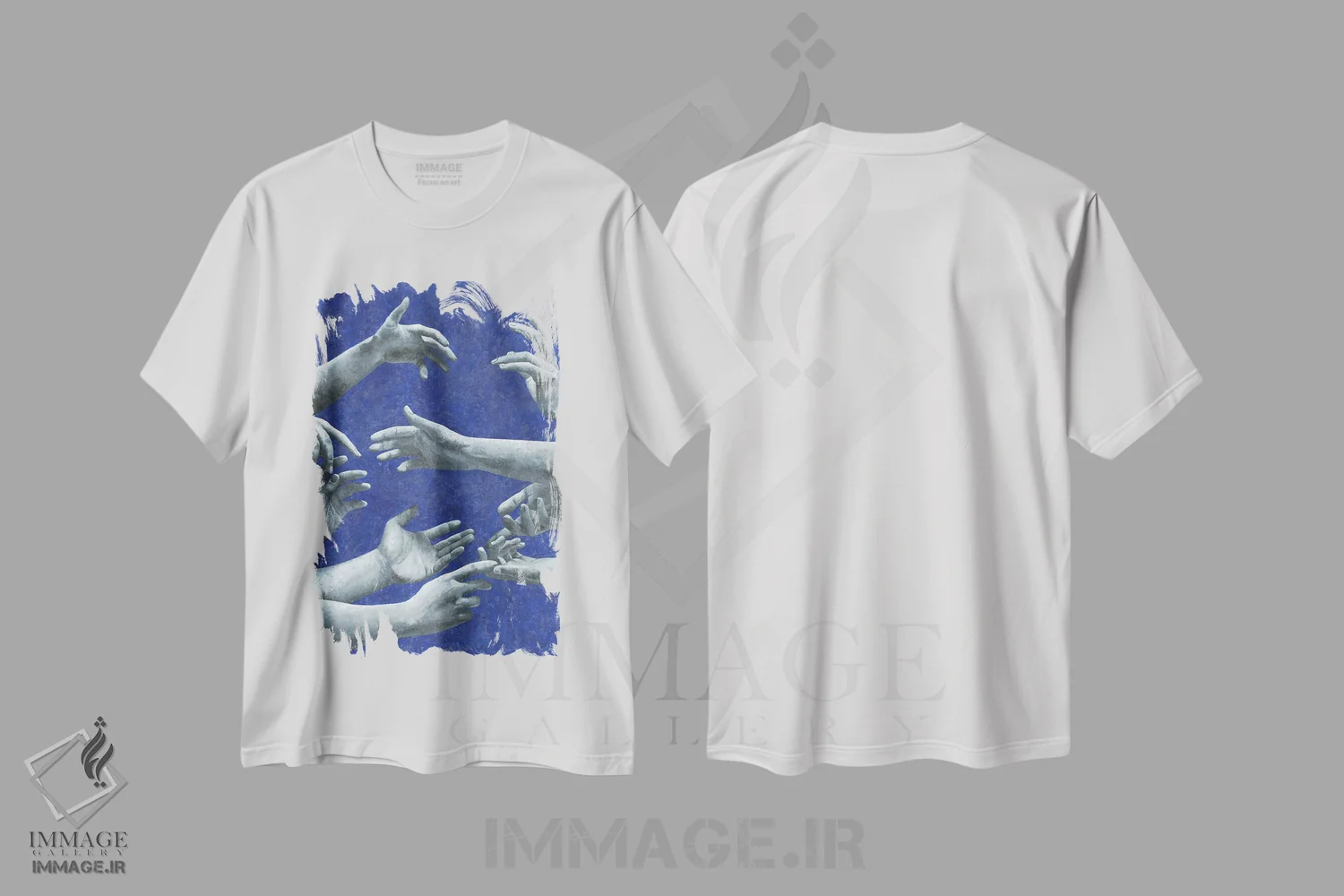 تیشرت سفید طرح دار – تیشرت هنری ارتباطی ,لمس اتحاد اثر مارگاریتا استپانوا فروشگاه ایماژ