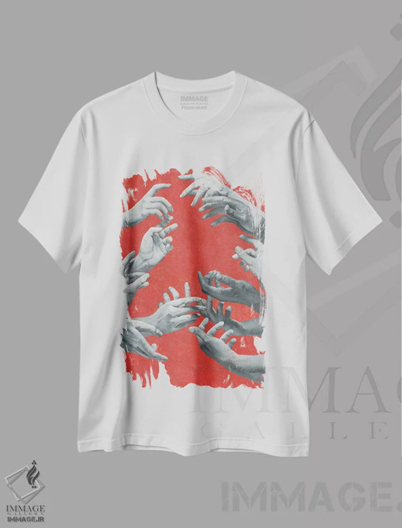 تیشرت سفید طرح دار – تیشرت یونیسکس هنری ,بی نهایت اثر مارگاریتا استپانوا فروشگاه ایماژ
