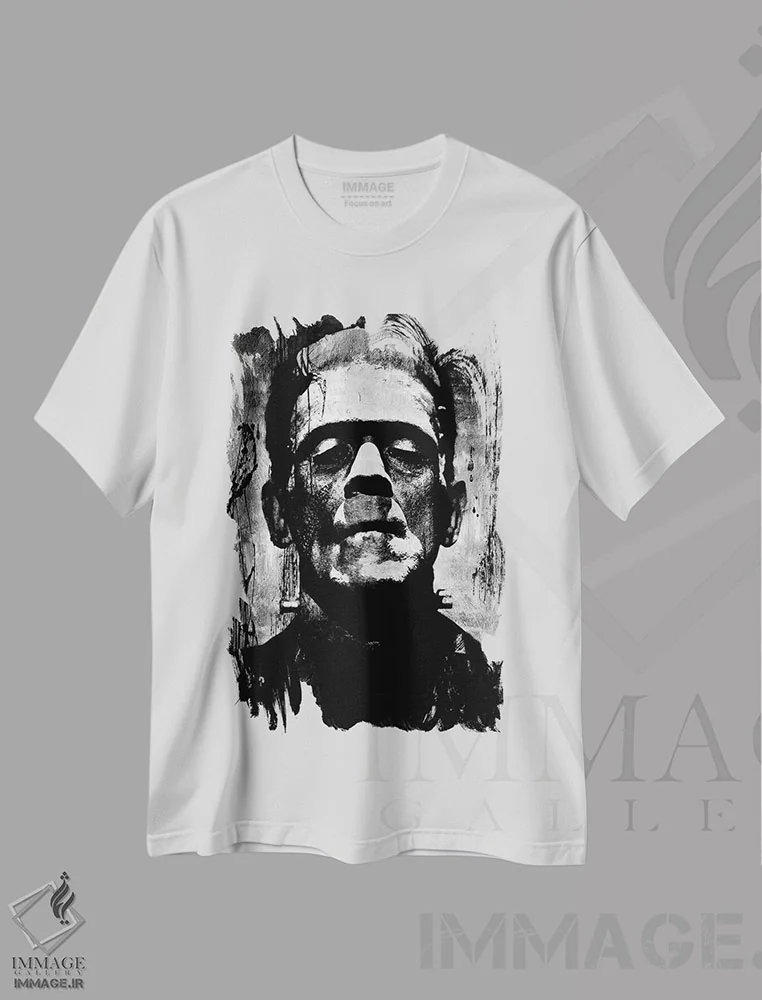 تیشرت سفید طرح دار – تیشرت فانتزی ,فرانکنشتاین II اثر مارتین واگنر immage.ir
