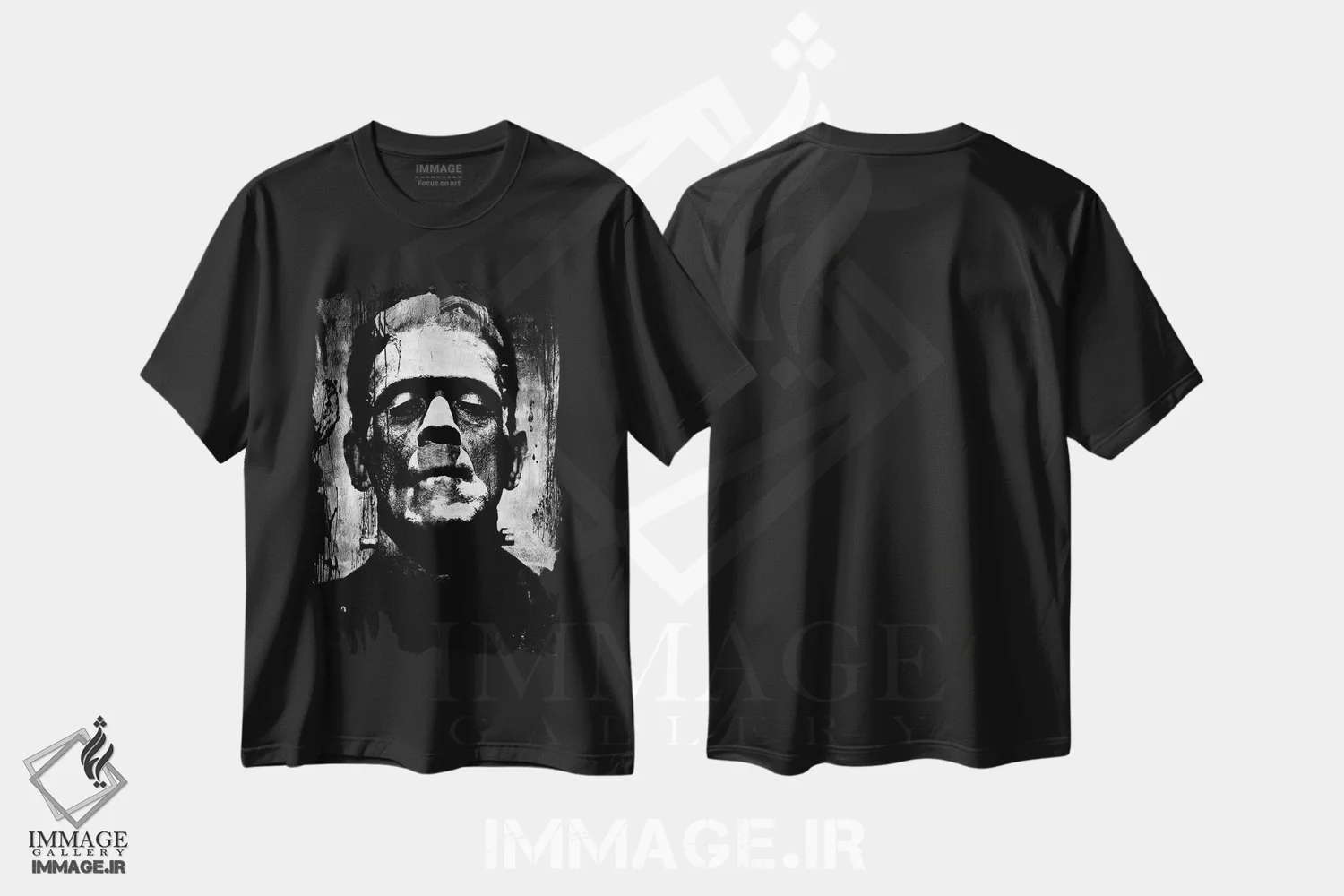 تیشرت مشکی طرح دار – تیشرت فانتزی ,فرانکنشتاین II اثر مارتین واگنر فروشگاه ایماژ