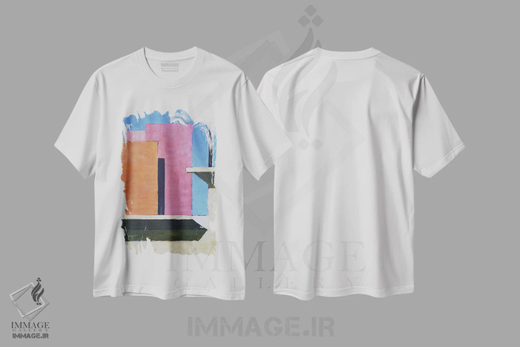 تیشرت سفید طرح دار – تیشرت گرافیکی ,داون تاون اثر مایکل وارد فروشگاه ایماژ